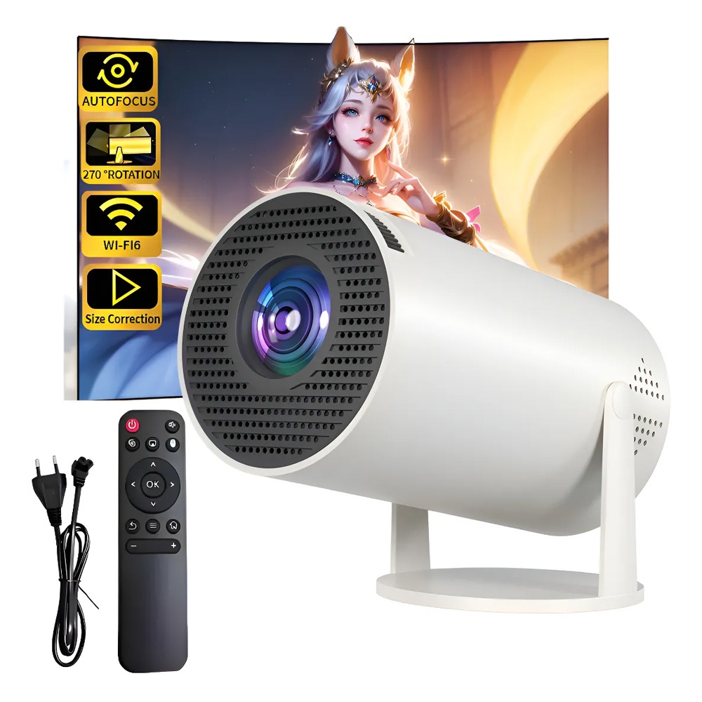 Mini Projetor Smart Portátil Hy300 4k Android Blu