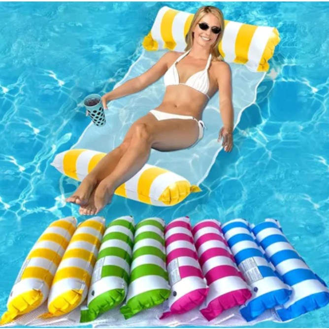 Bóias de Piscina Rede Flutuante Inflável Colchã