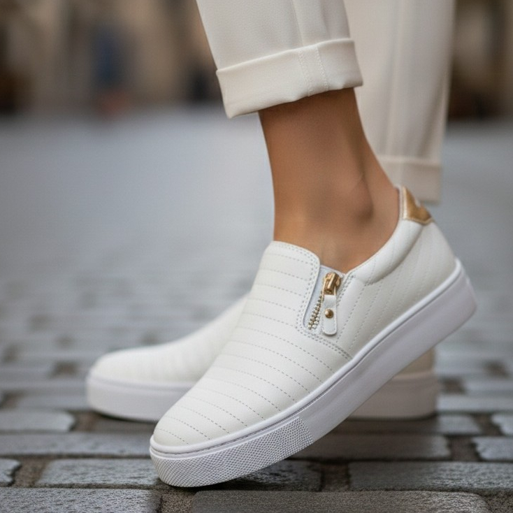 Sapatilha Tênis Slip On Feminina  Conforto Absolu