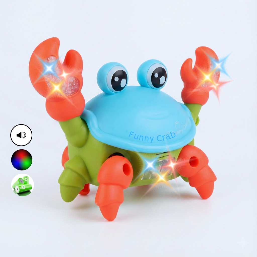 Brinquedo Caranguejo Fujão Musical Som Luz E Movi