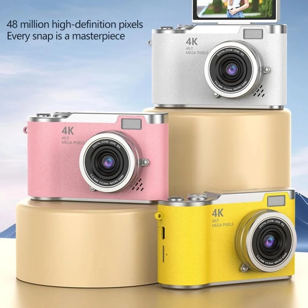 Câmera Digital CCD 2025 NOVA 48MP com Tela Flip 4