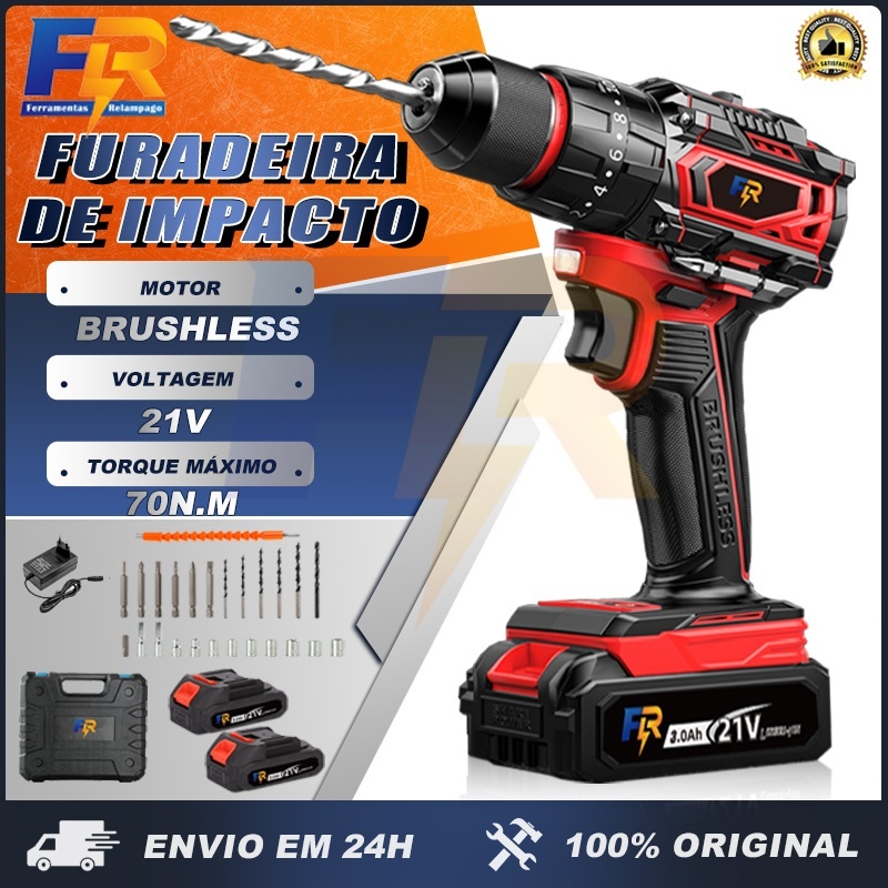 Parafusadeira Furadeira Impacto 21V Profissional B