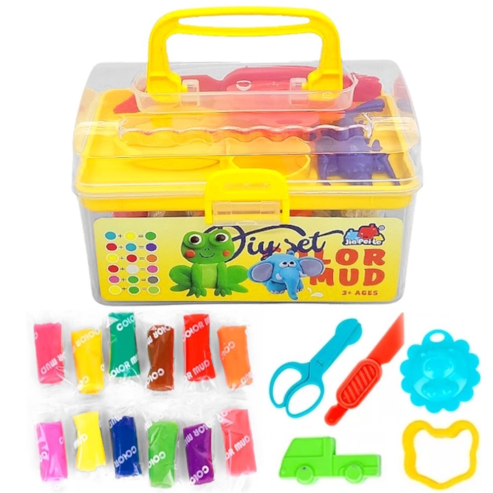 Massinha de Modelar Infantil Maleta 12 Massas 6 Ac