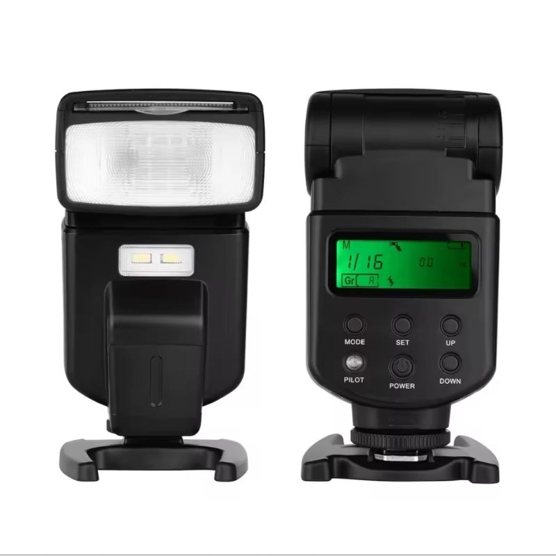 Flash Andoer Speedlite GN40 com LED, 8 níveis de 