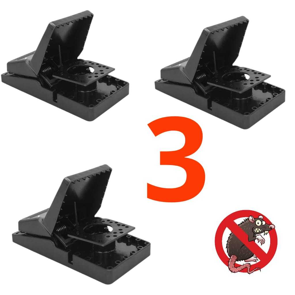 Kit 3 Dispositivo Pega Roedores Plástico Conjunto