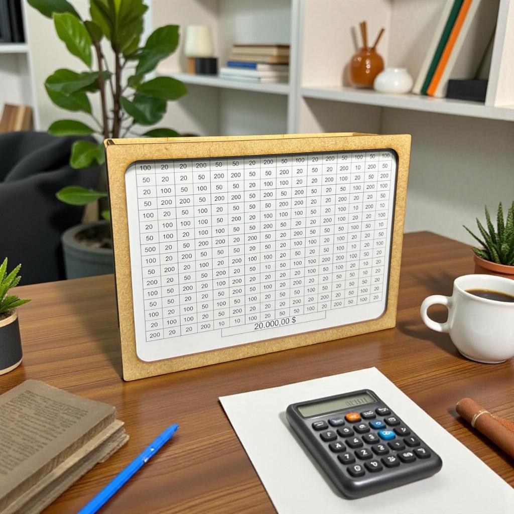 Cofre Desafio 20Mil/5Mil/10Mil/ Caixa de Dinheiro 