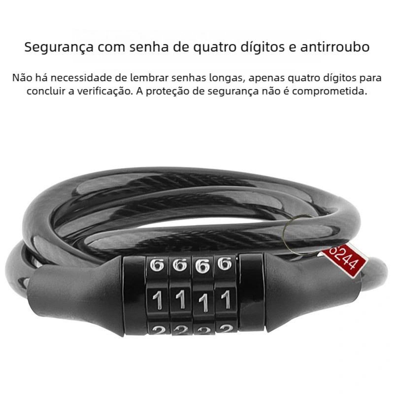 Corrente Cadeado Segurança Bicicleta C/ Senha Seg