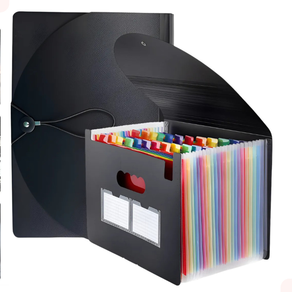 Pasta Organizadora Com 24 Divisórias Colorida Doc
