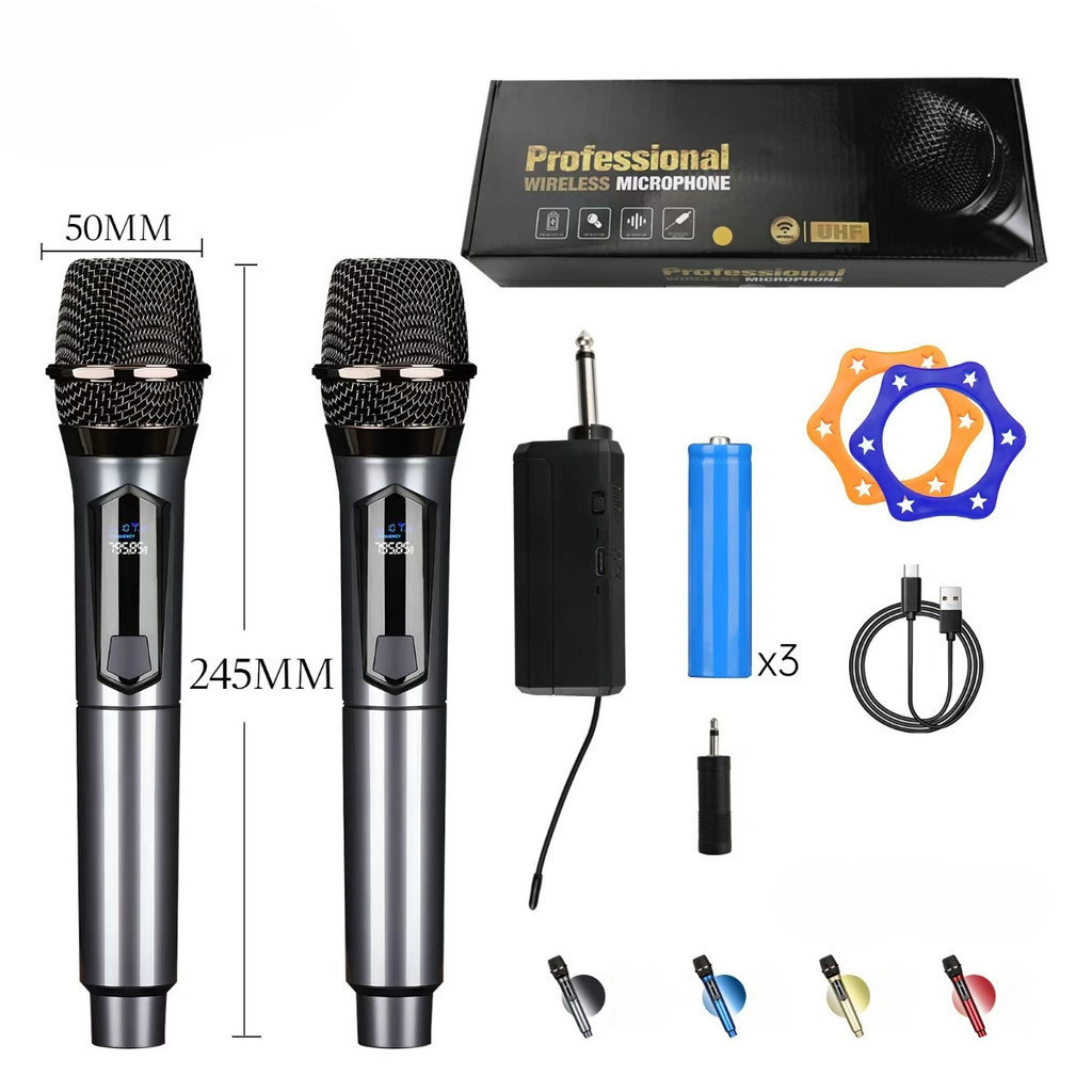 Microfone Sem Fio Profissional UHF conjunto com 2 