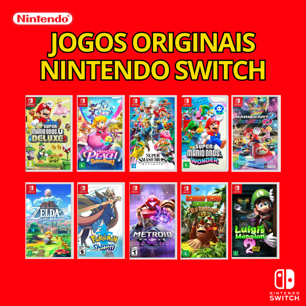 JOGOS Originais MIDIA FISICA Nintendo Switch varia
