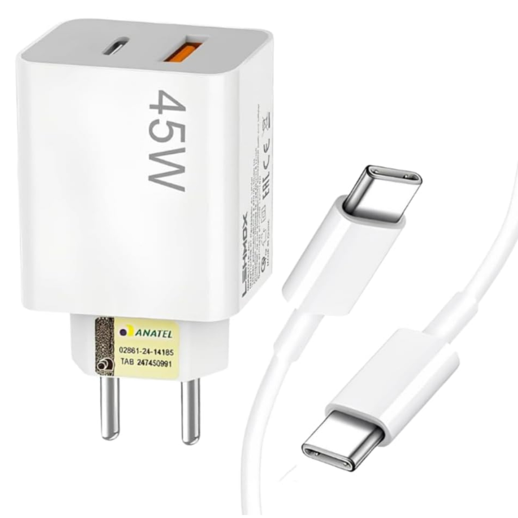 Carregador Tipo C 45W Turbo Lehmox Duas Entradas U