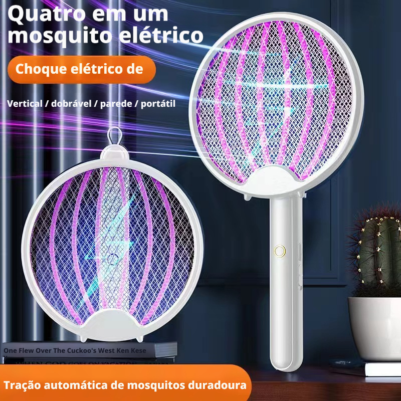 Mosquito Recarregavel USB Dobrável Raquete Mata M