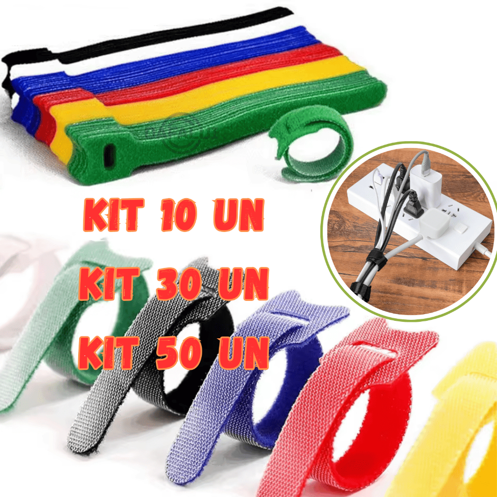 Kit 10 UN /30 UN/50 UN Organizador de Cabos e Fios