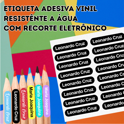 140 Etiquetas Adesivas Escolar para Lápis, materi