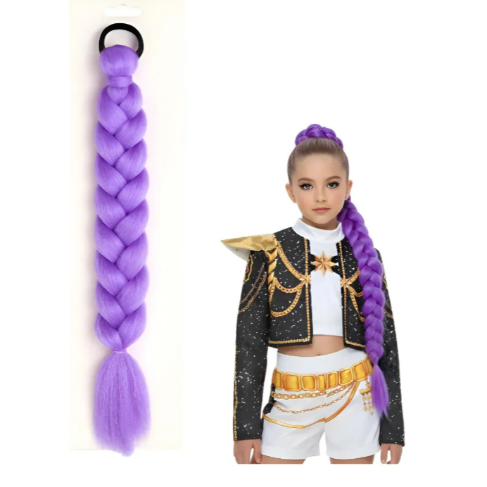 Design Kpop Cosplay Trança de Cabelo Apliques
