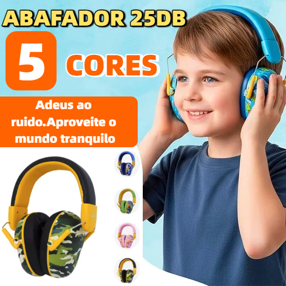 Abafador Autismo Infantil Fone Protetor de Som Ouv