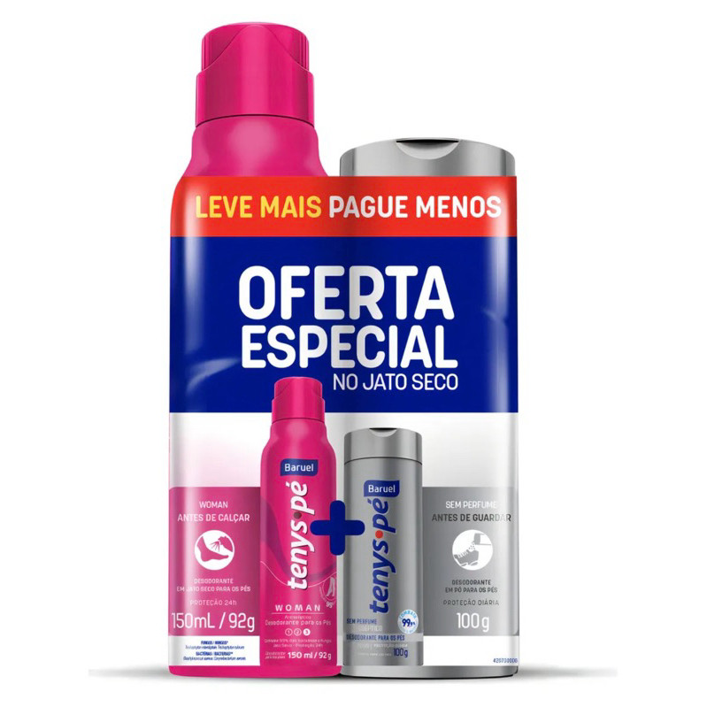 Kit Tenys Pé Baruel Aerossol Woman 150ml E Pó S/