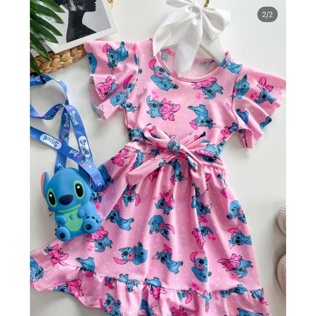 Vestido Infantil Stitch Menina | Suplex Confortáv