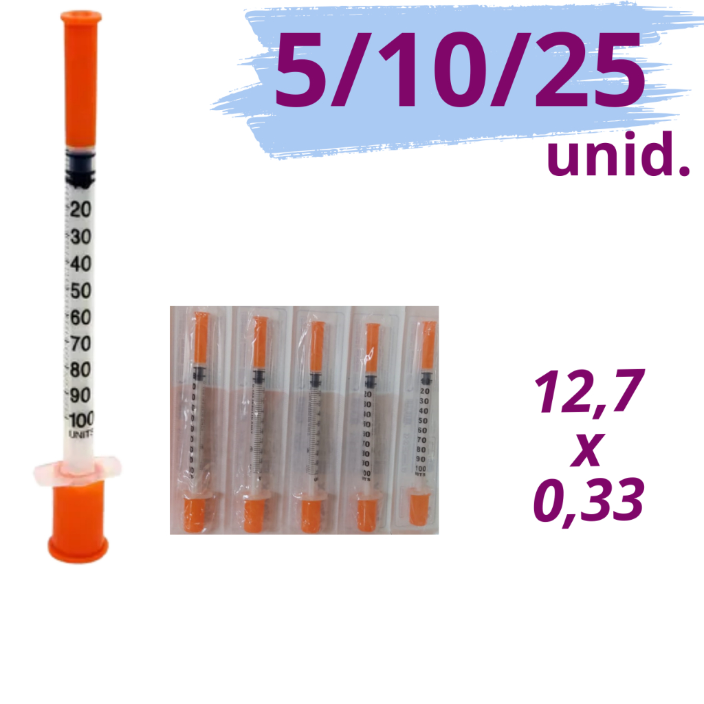 Seringa Insulina 1ml Com Agulha Fixa 12,7×0,3