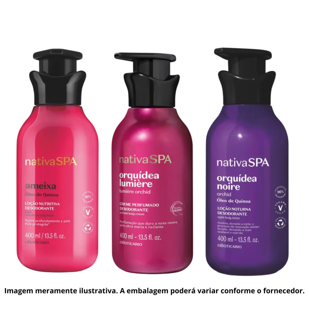 Kit Nativa Spa com 3 Cremes Corporais Hidratantes 