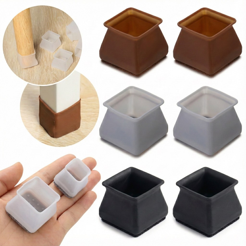 Kit 8 Protetor de Silicone para Pés de Cadeira P�