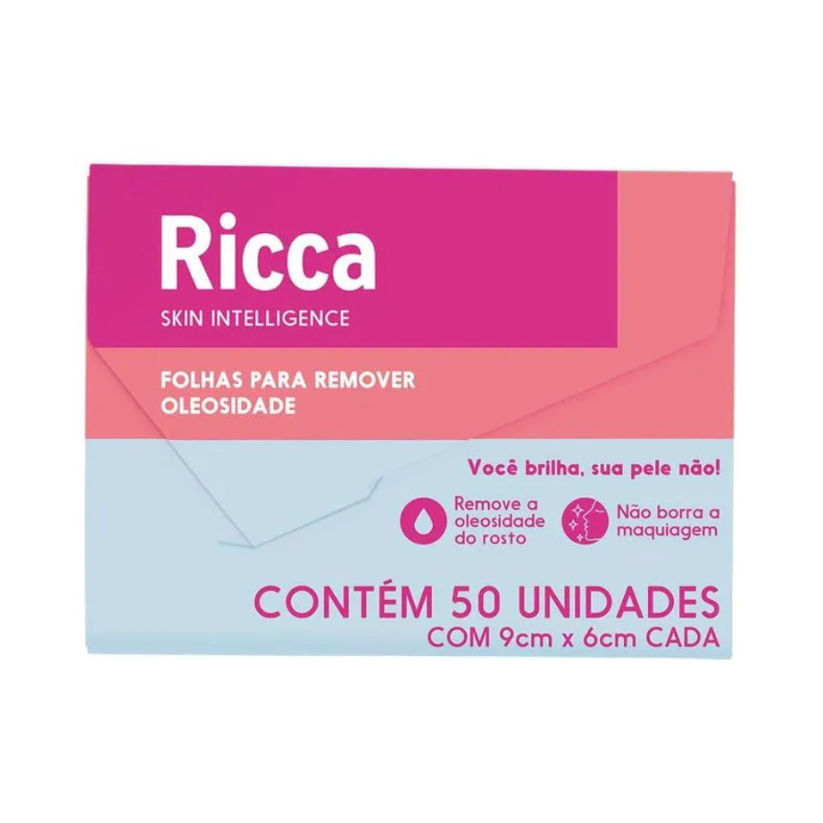 Ricca Folhas para Remover Oleosidade com 50 Un