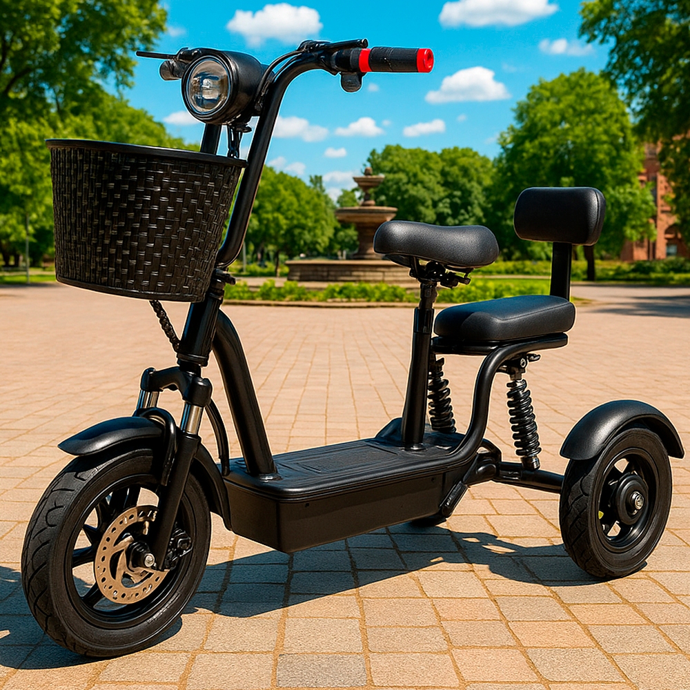 Triciclo Bike Elétrica 500W Com Banco 2 Pessoas 3