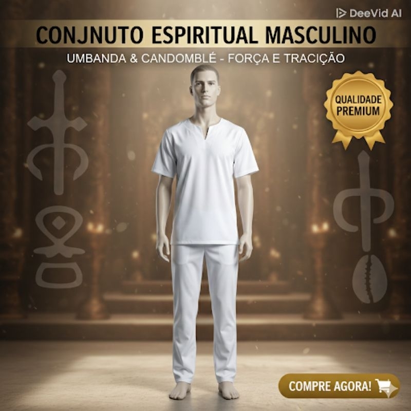 ROUPAS UMBANDA CANDOMBLÉ AXÉ MASCULINO LUXO| TEC
