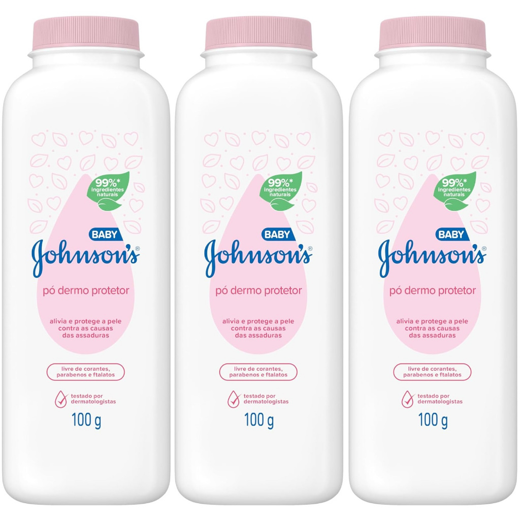 Kit 3un Talco Johnsons Baby 100g cada – ROSA