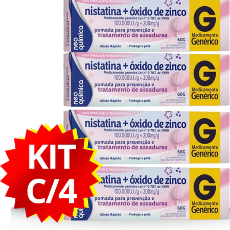 POMADA ASSADURA KIT 4 UN NISTATINA+ÓXIDO DE ZINCO