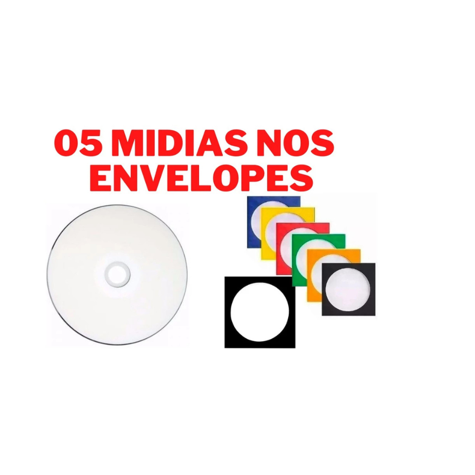 05 unidades de Mídia Virgem Printable DVD-R 4.7gb