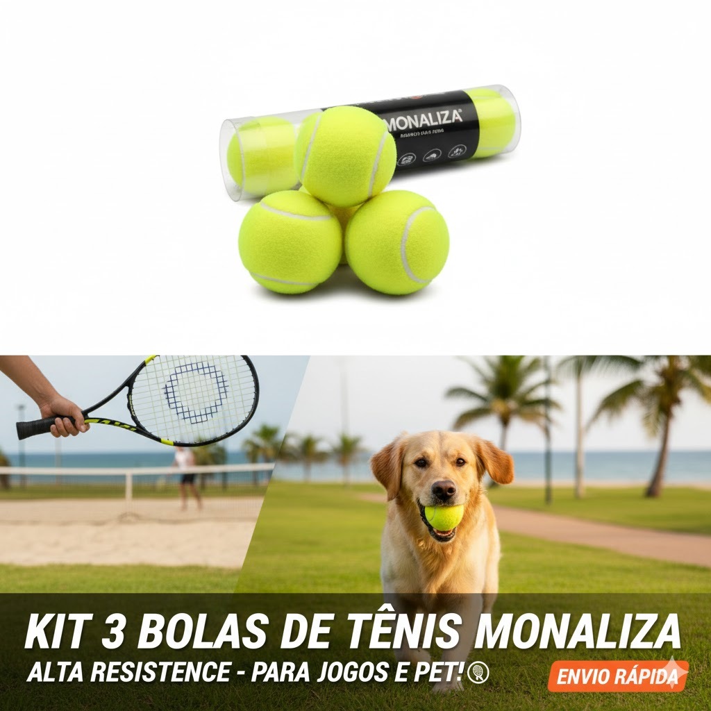 Kit 3 Bolas de Tênis Monaliza Profissional –