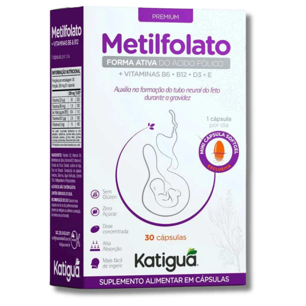 Suplemento Alimentar Metilfolato Kátigua 30 Cáps