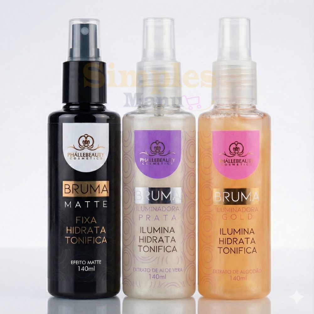 Bruma Fixadora Phallebeauty  Matte, Gold e Prata |