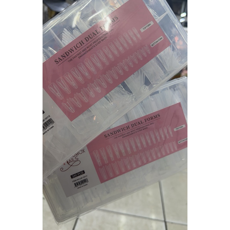 Molde sanduíche formas de unhas duplas 240 peças