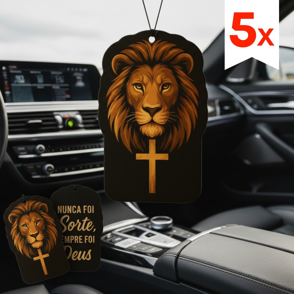 5x Cheirinho Perfume Carro Novo Leão Fé Jesus  A