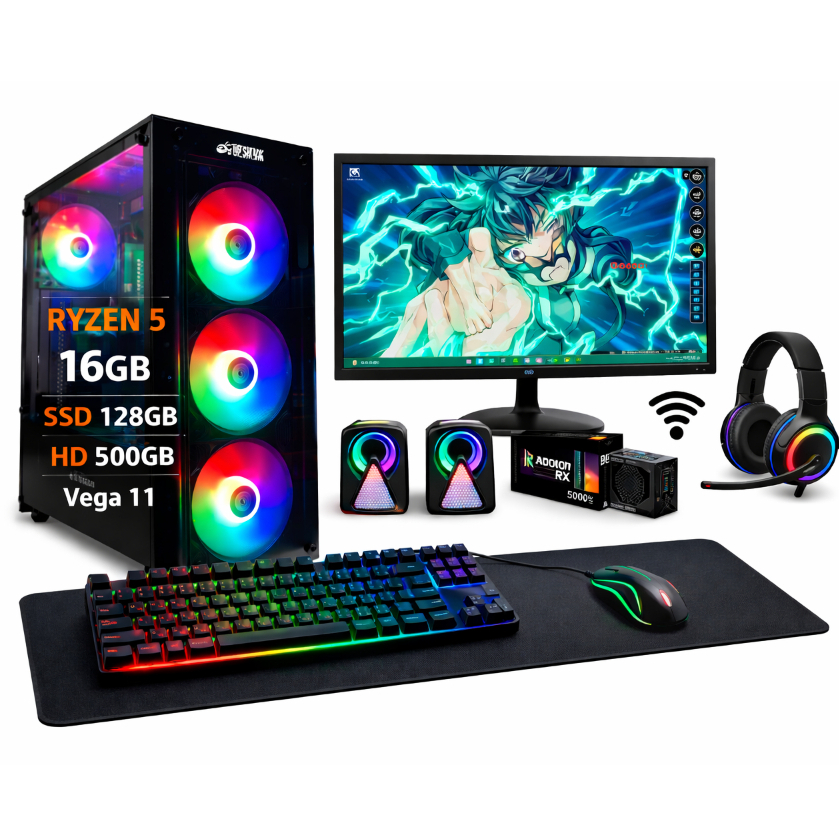 PC GAMER COMPLETO RYZEN 5 2400G PRO | 16GB RAM | V