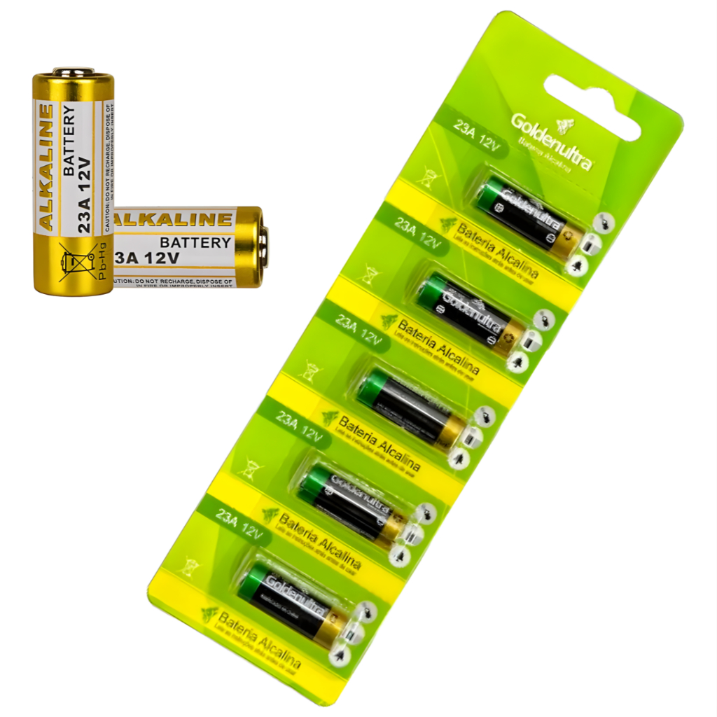 Kit 5 Baterias 23A/27A 12V Controle de Portão Rel