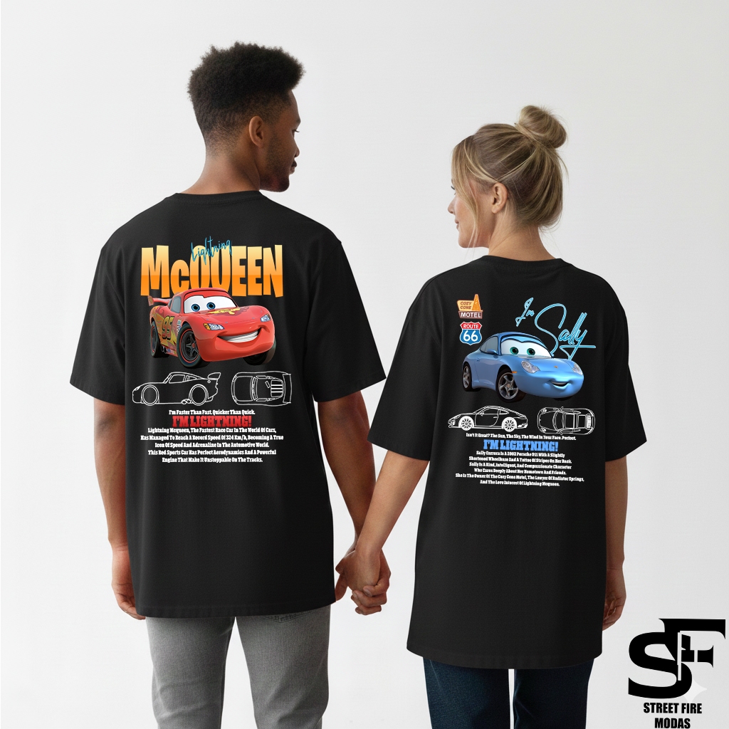 Kit Casal 2 Camiseta McQueen e Sally Masculina Fem