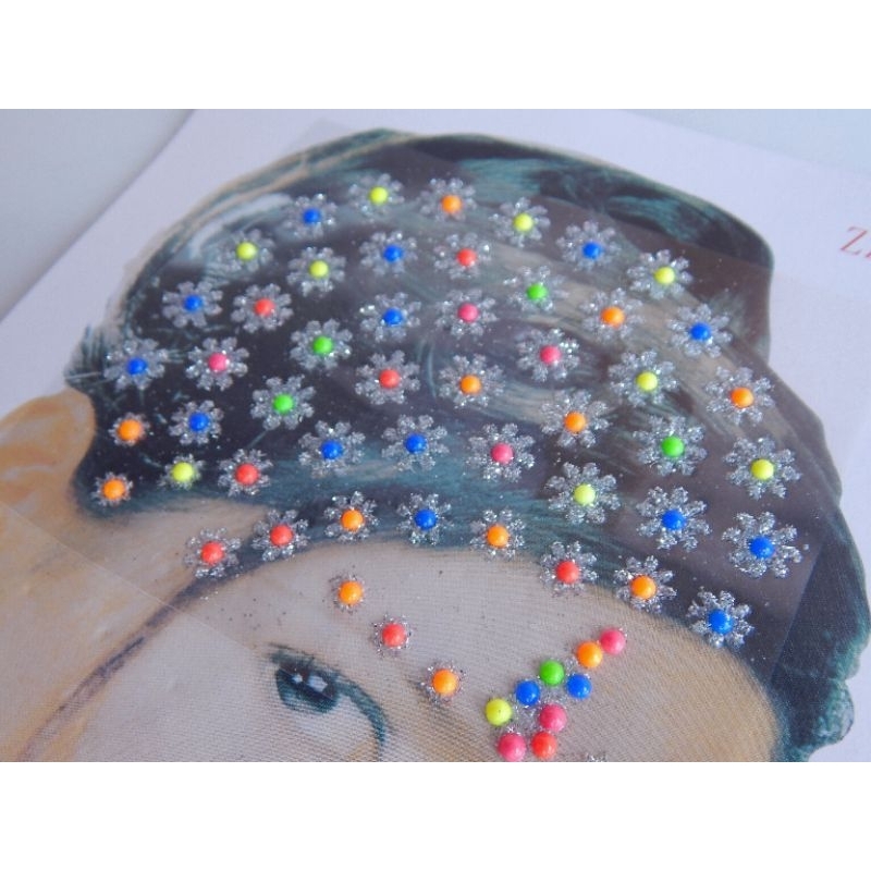 12 cartelas de adesivos neon para decorações e p