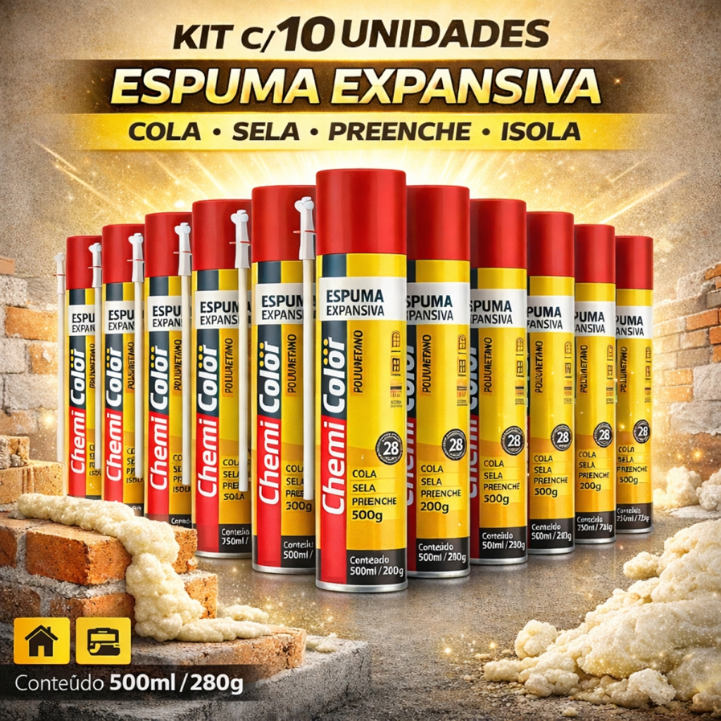 Kit 10 Unidades Espuma Expansiva Poliuretano Profi