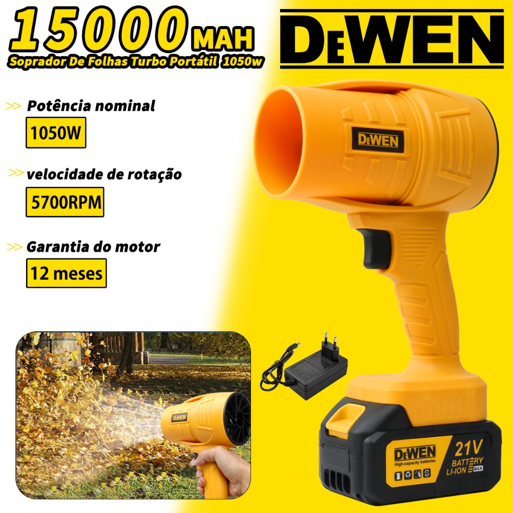 Soprador De Folhas Turbo Portátil Recarregável 8