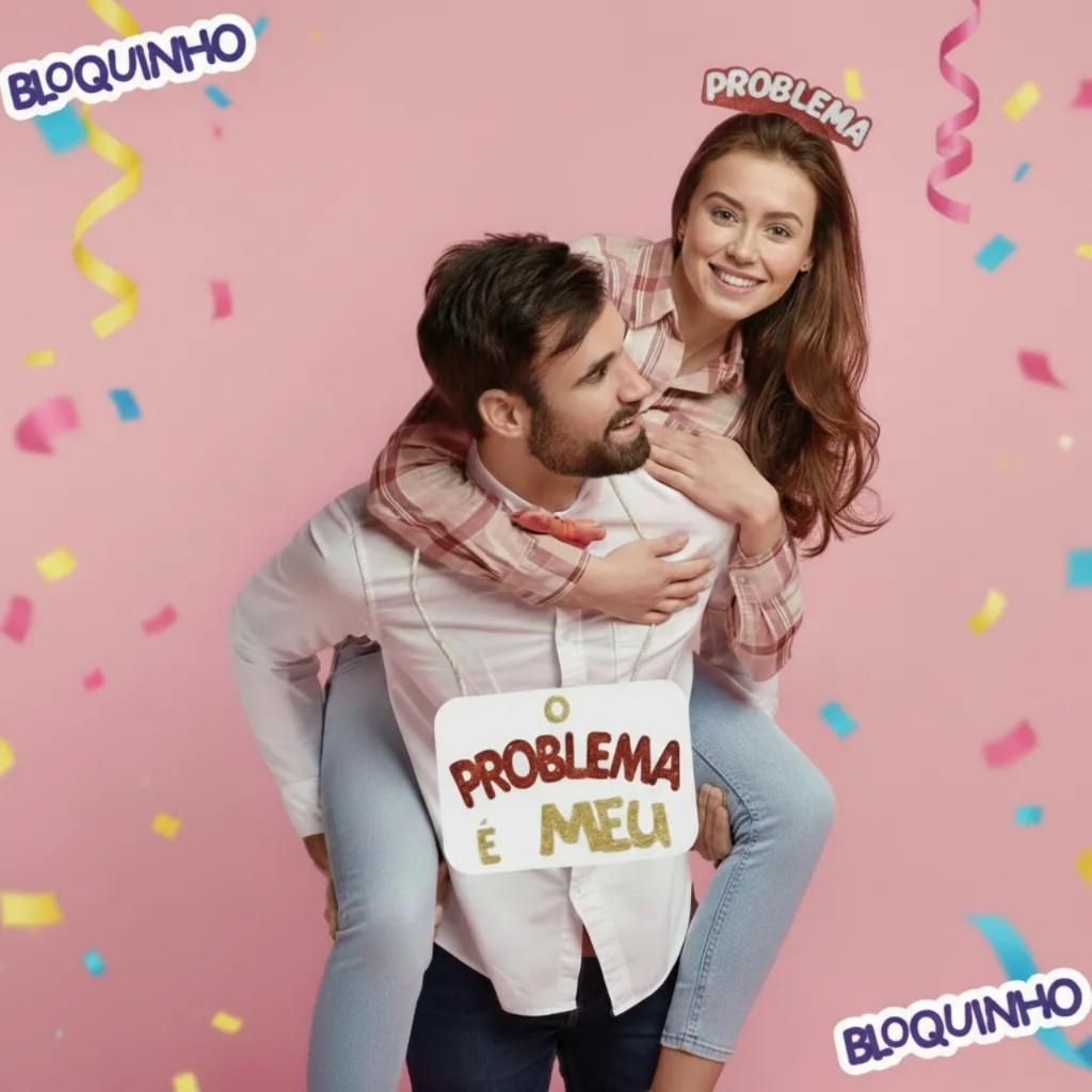 Fantasia Carnaval Casal Meme Divertido Tiara Plaqu