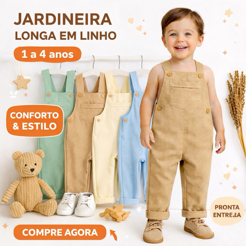 JARDINEIRA LONGA Infantil Menino Bebê / Macacão 