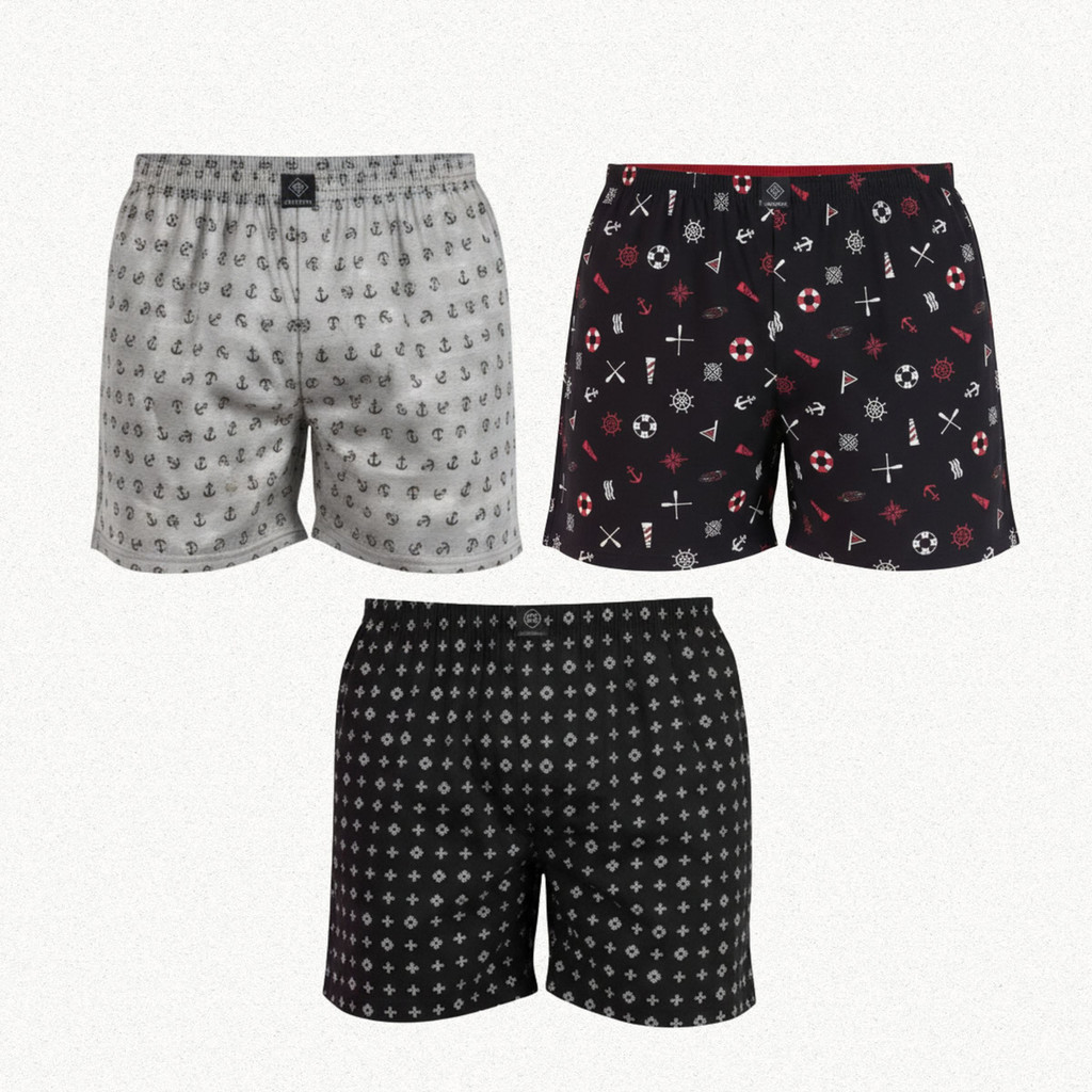 Kit 3 Samba Canção Masculina Tecido Leve Elásti