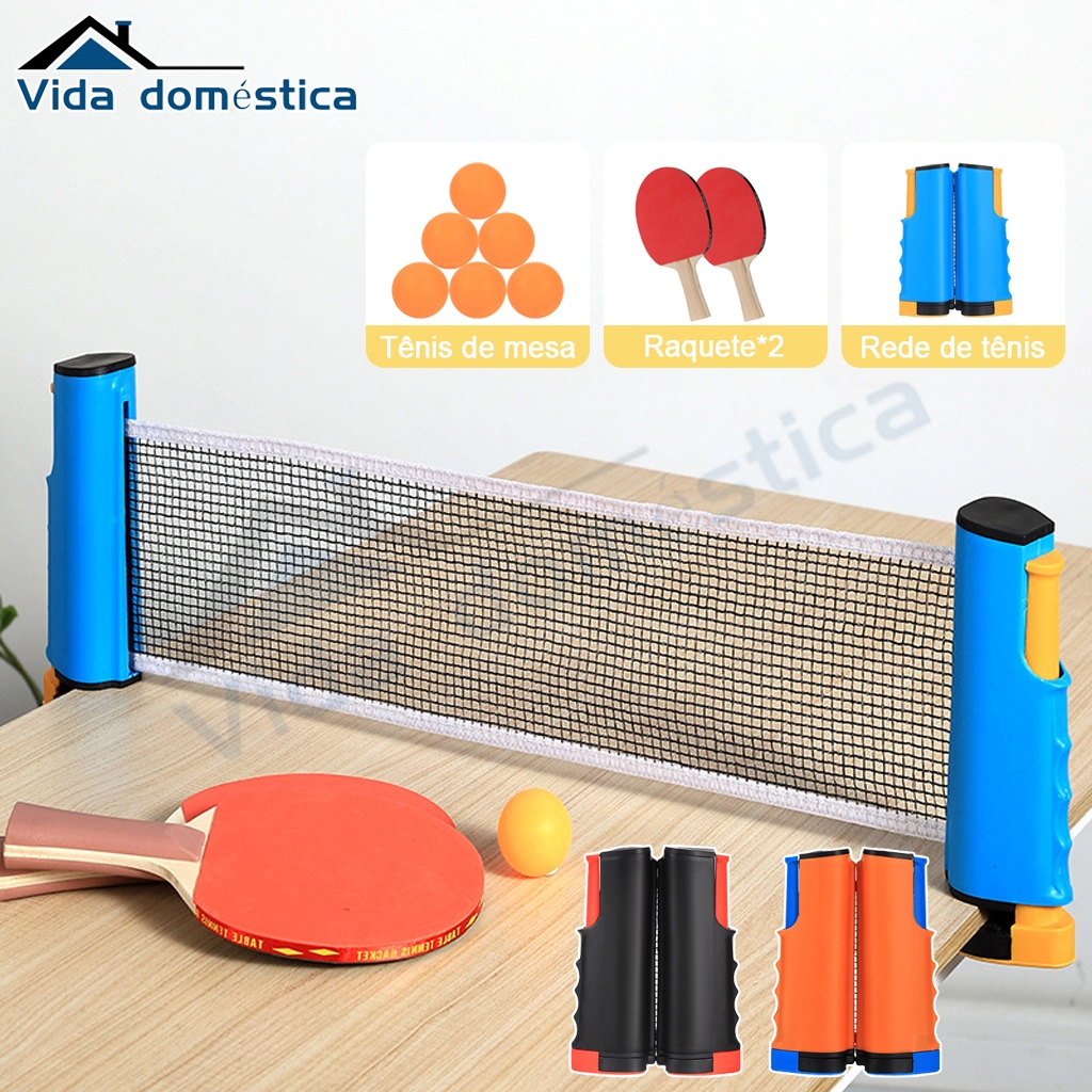 Kit Para Ping Pong Com 2 Raquetes 6 bolinhas e 1 R
