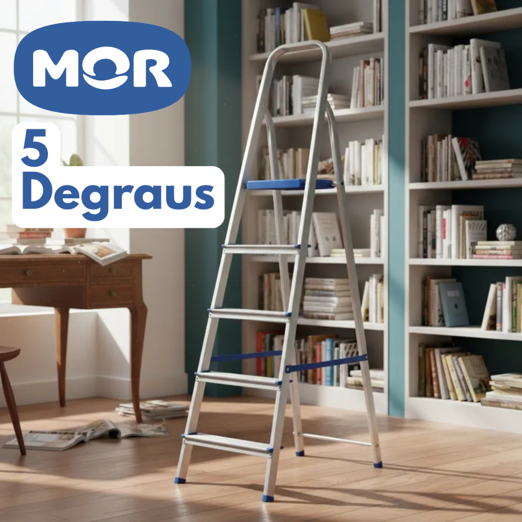 Escada De Alumínio Doméstica 3 4 Degraus Reforç