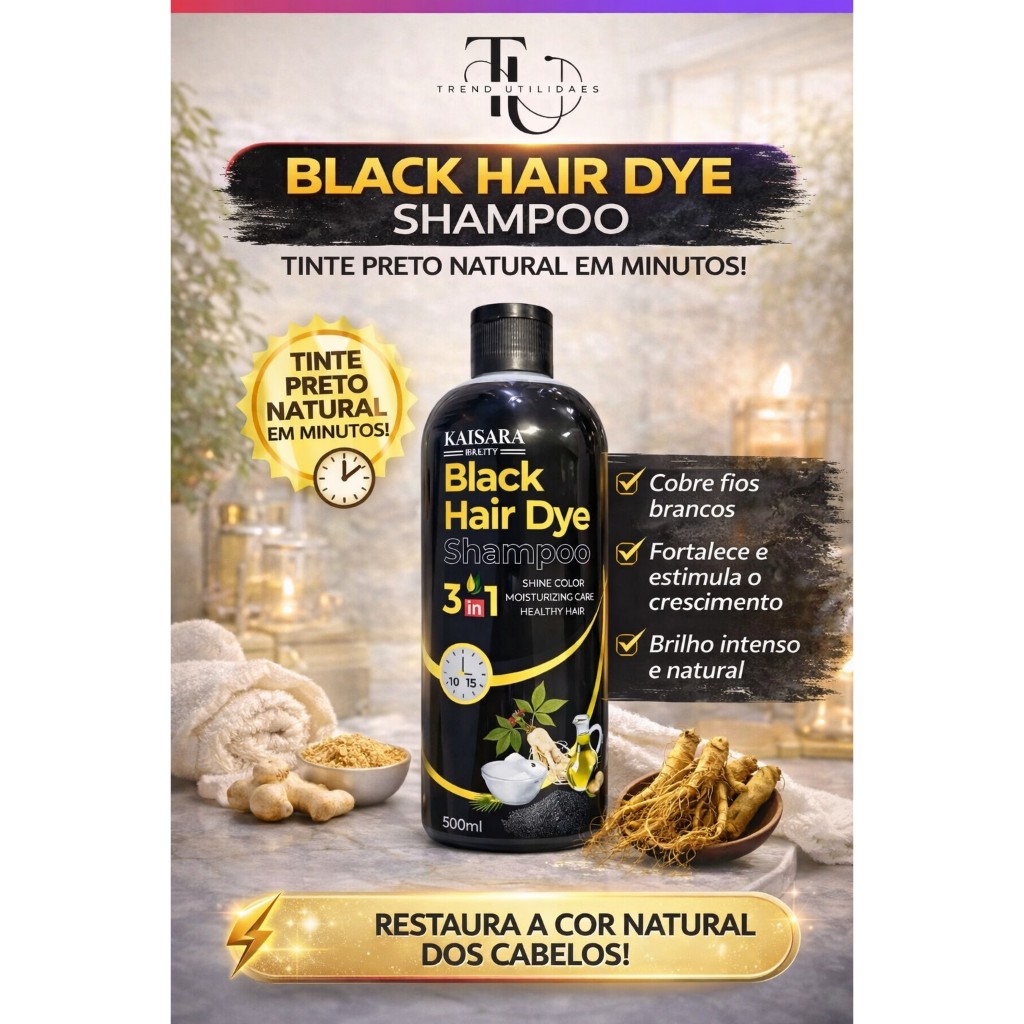 Shampoo Tonalizante Preto Grande 500 Ml Kaissara &