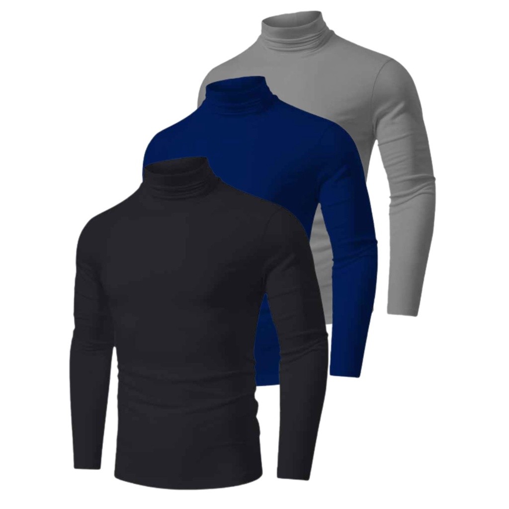 Kit 3 Camisa Gola Alta Proteção Solar UV 50+ Mod