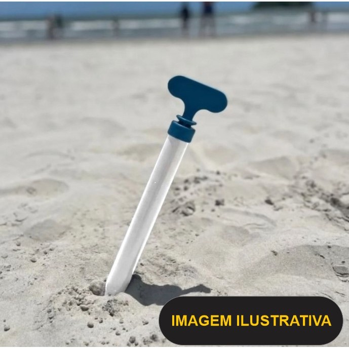 Saca Areia Praia Faz Furo Na Areia Para Guarda Sol